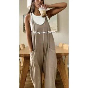 FREE PEOPLE Movement Hot Shot Onesie in Mocha Latte Size Small
